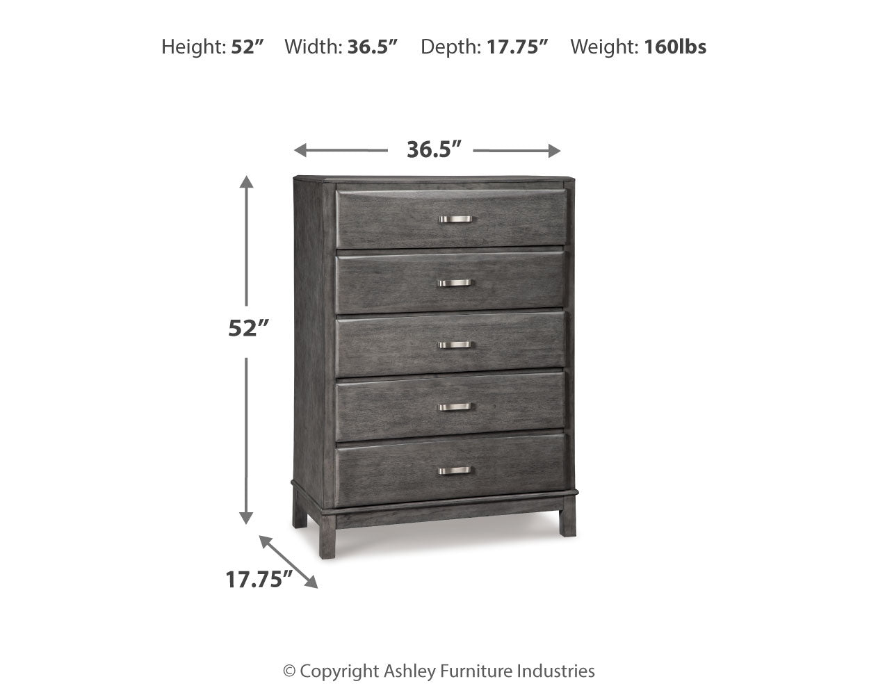 Furniture City Laplace - Ashley Furniture - Caitbrook Bedroom - Queen Storage Bed with 8 Drawers / Gray - B476B2