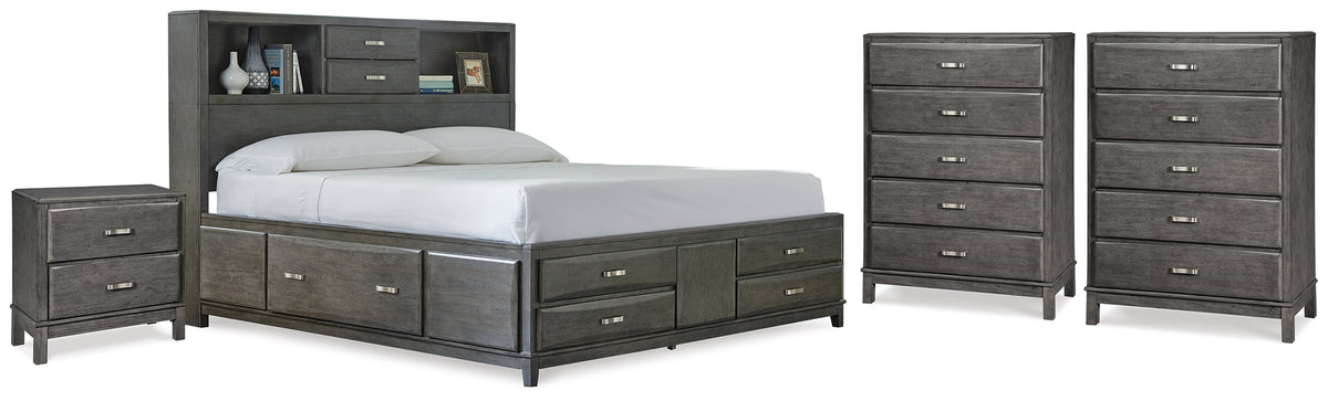 Furniture City Laplace - Ashley Furniture - Caitbrook Queen Storage Bed, 2 Chests and 2 Nightstands - Queen Storage Bed, 2 Chests and 2 Nightstands - B476B23