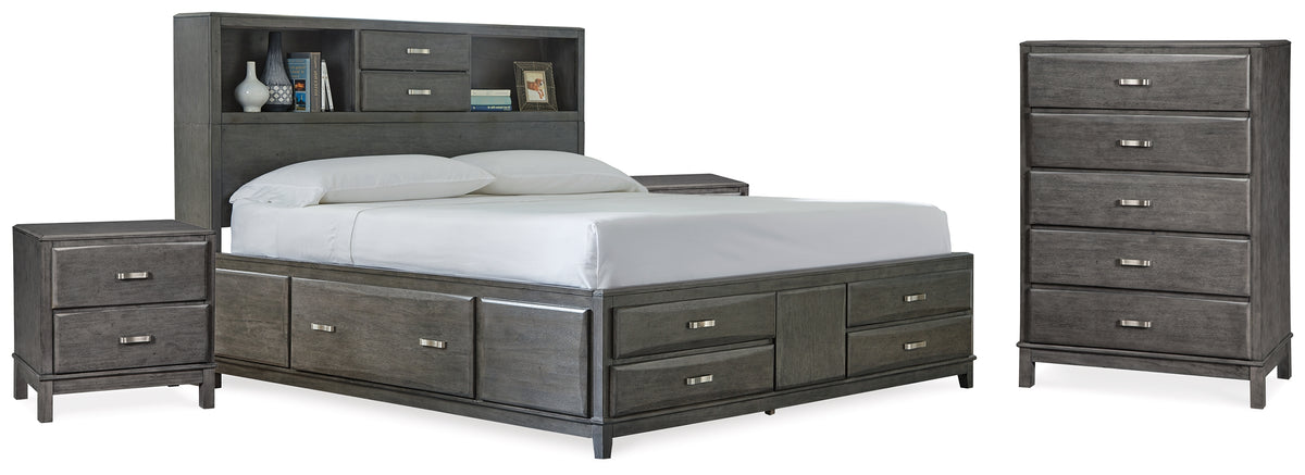 Furniture City Laplace - Ashley Furniture - Caitbrook King Storage Bed, Chest and 2 Nightstands - King Storage Bed, Chest and 2 Nightstands - B476B20