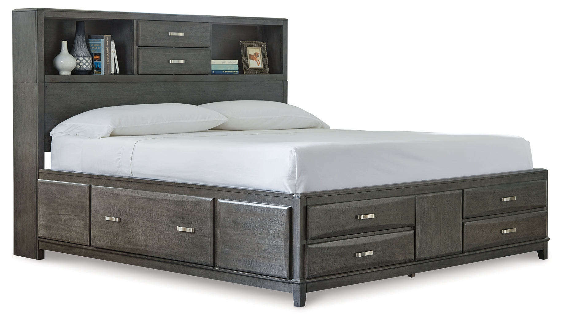 Furniture City Laplace - Ashley Furniture - Caitbrook Bedroom - California King Storage Bed with 8 Drawers / Gray - B476B7