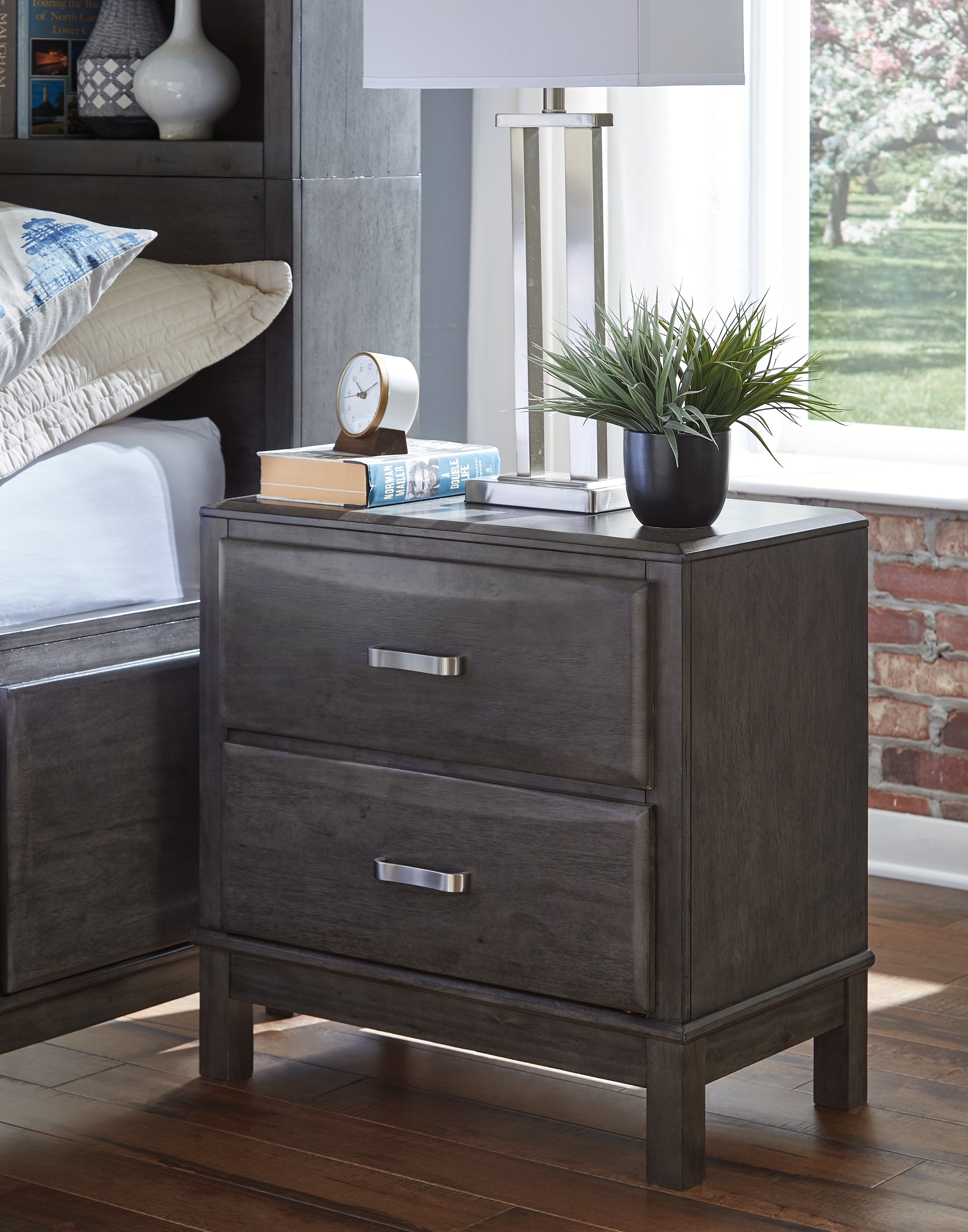 Furniture City Laplace - Ashley Furniture - Caitbrook Bedroom - Two Drawer Night Stand / Gray - B476-92