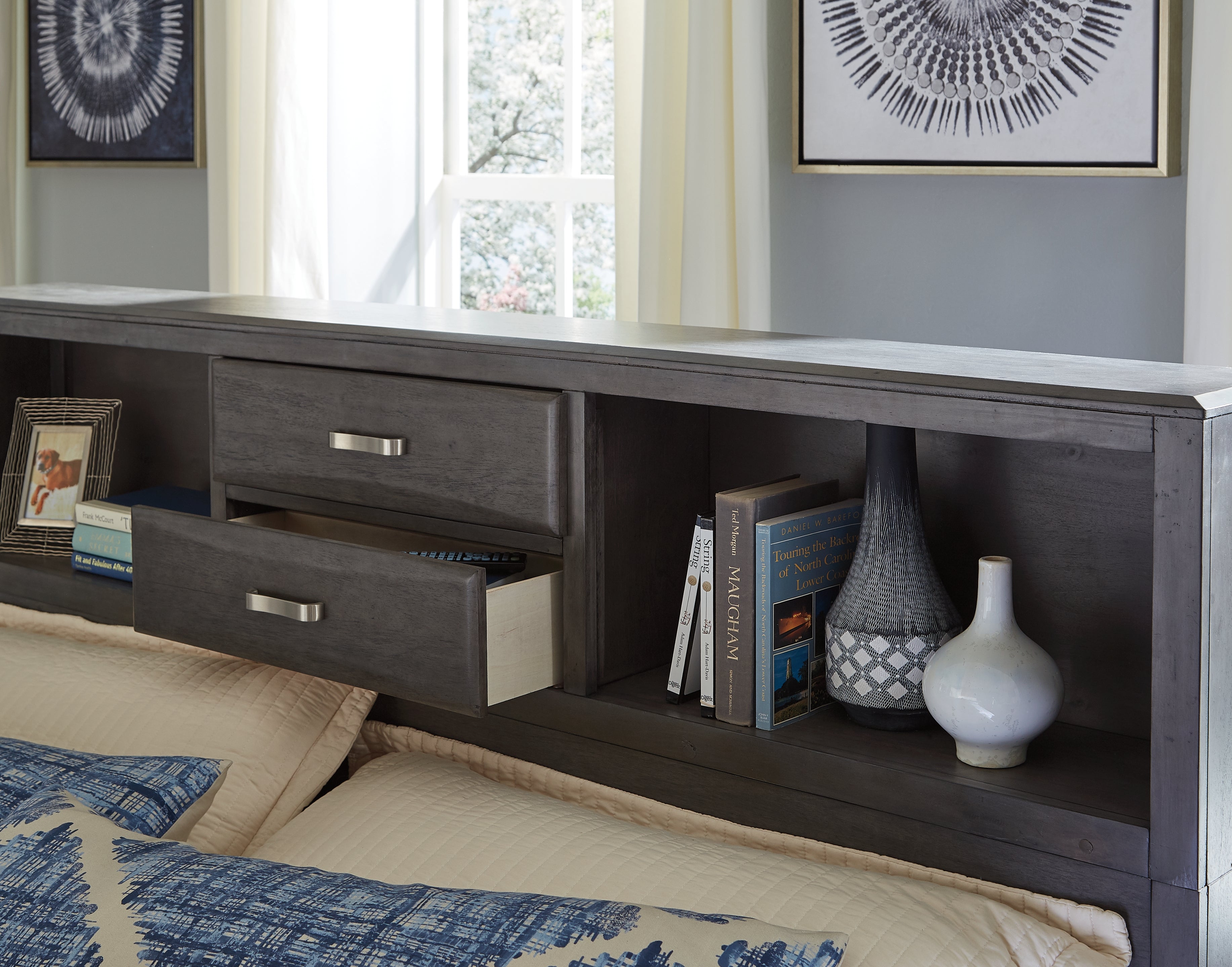 Furniture City Laplace - Ashley Furniture - Caitbrook Bedroom - Queen Storage Bed with 8 Drawers / Gray - B476B2