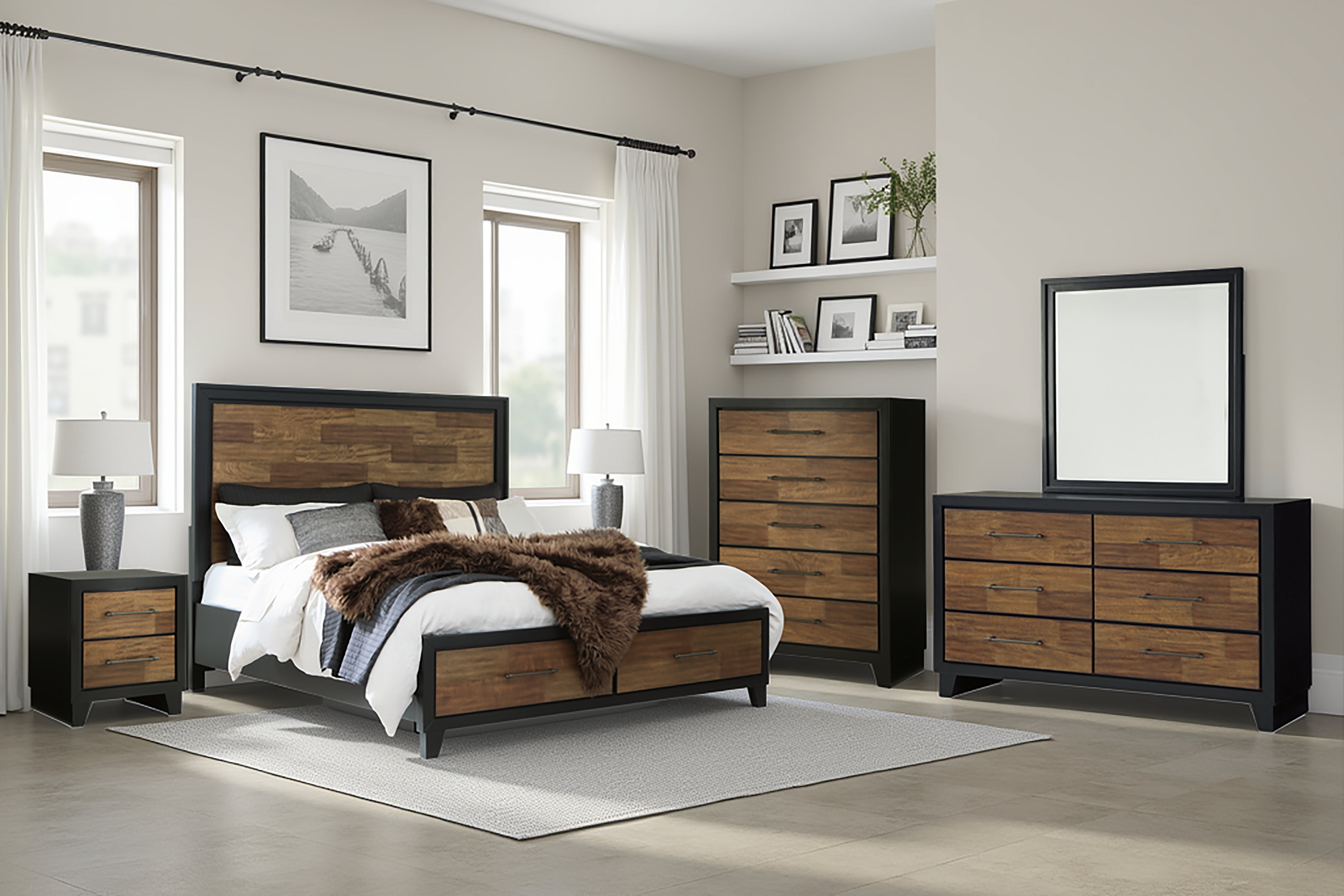 Furniture City Laplace - Ashley Furniture - Kraeburn Queen Panel Storage Bed - Queen Panel Storage Bed - B496B6