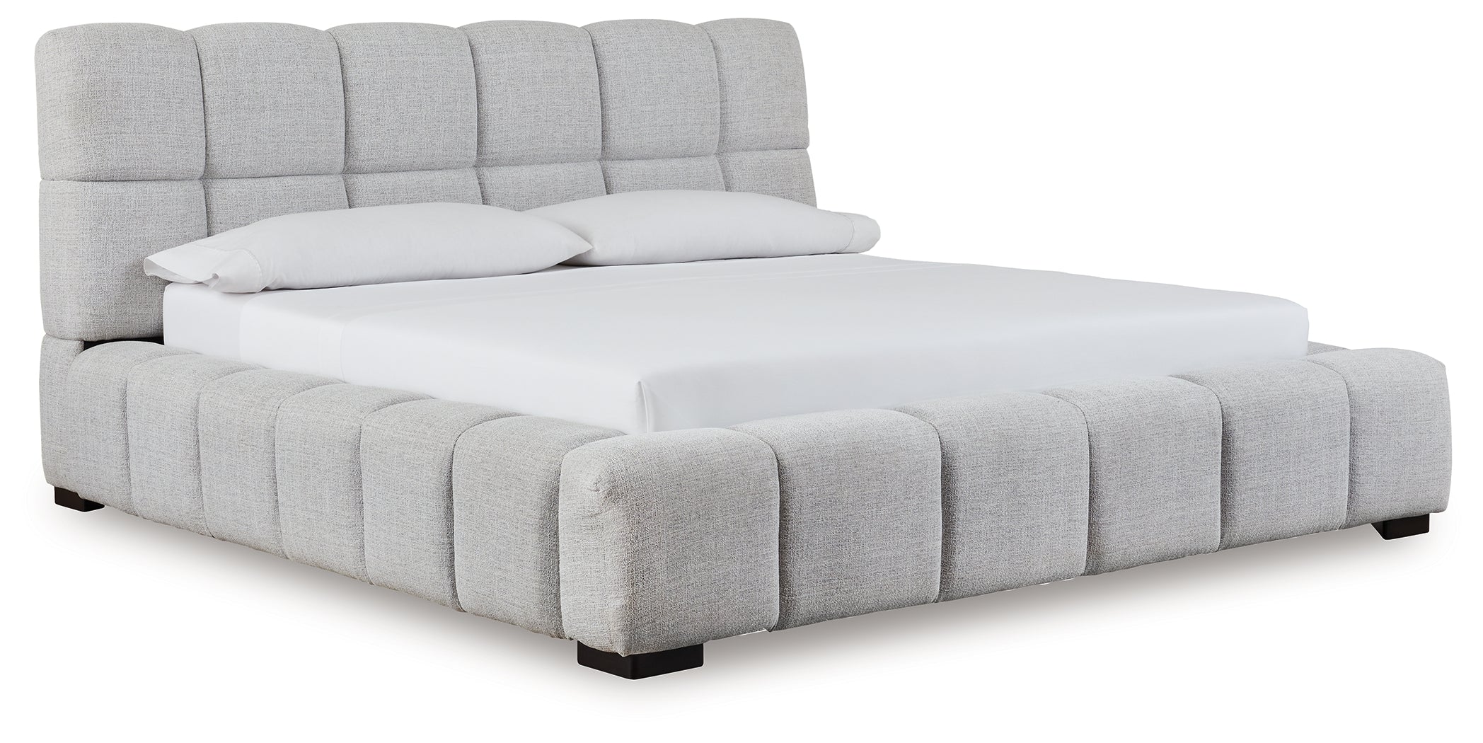 Furniture City Laplace - Ashley Furniture - Grendusk California King Upholstered Bed - California King Upholstered Bed / Light Gray - PCB584B3