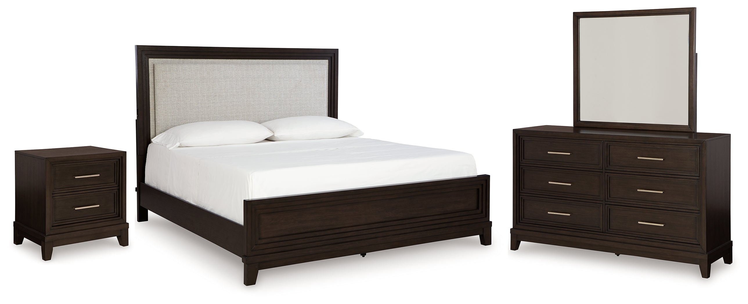 Furniture City Laplace - Ashley Furniture - Neymorton King Panel Bed, Dresser, Mirror and Nightstand - King Panel Bed, Dresser, Mirror and Nightstand - B618B11