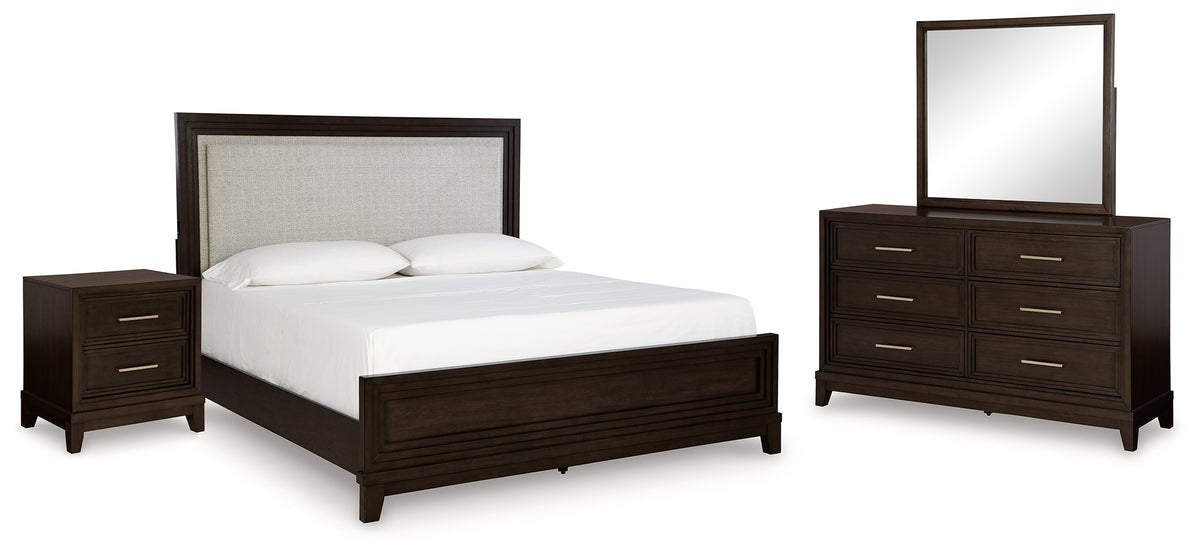Furniture City Laplace - Ashley Furniture - Neymorton Queen Upholstered Panel Bed, Dresser, Mirror and Nightstand - Queen Upholstered Panel Bed, Dresser, Mirror and Nightstand - B618B10