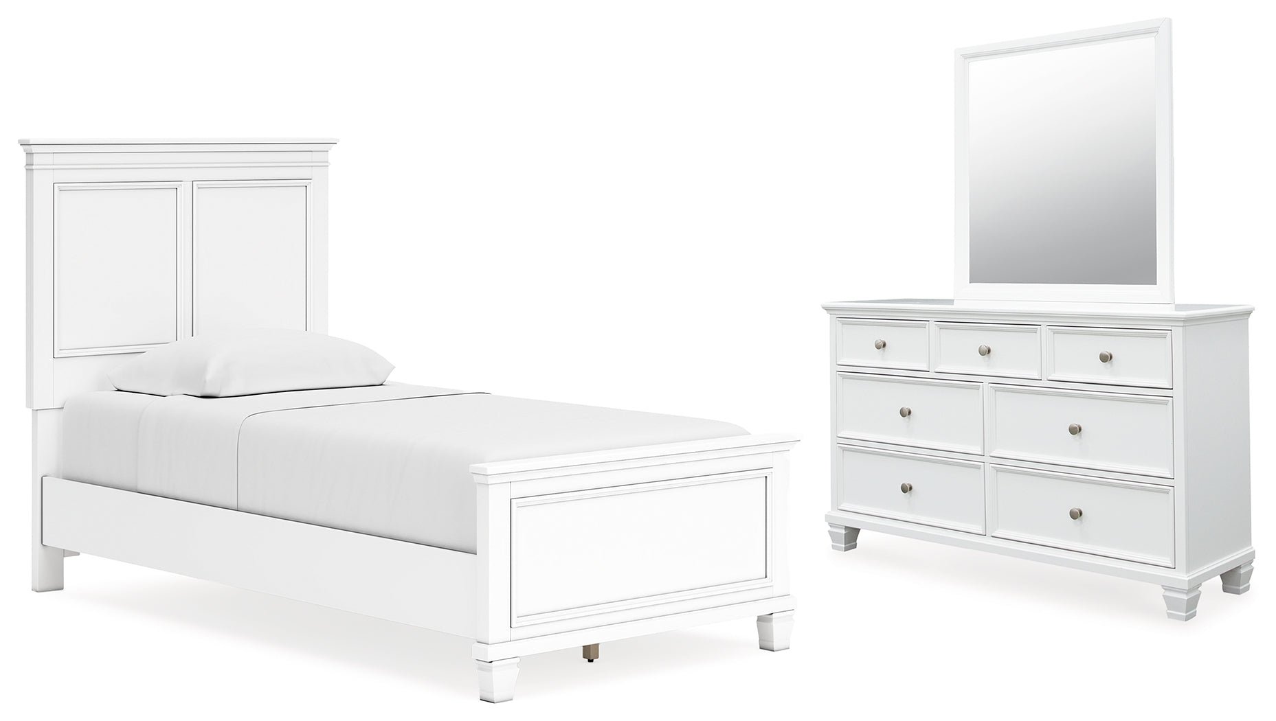 Furniture City Laplace - Ashley Furniture - Fortman Twin Panel Bed, Dresser and Mirror - Twin Panel Bed, Dresser and Mirror - B680B7