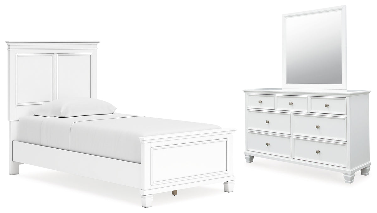 Furniture City Laplace - Ashley Furniture - Fortman Twin Panel Bed, Dresser and Mirror - Twin Panel Bed, Dresser and Mirror - B680B7