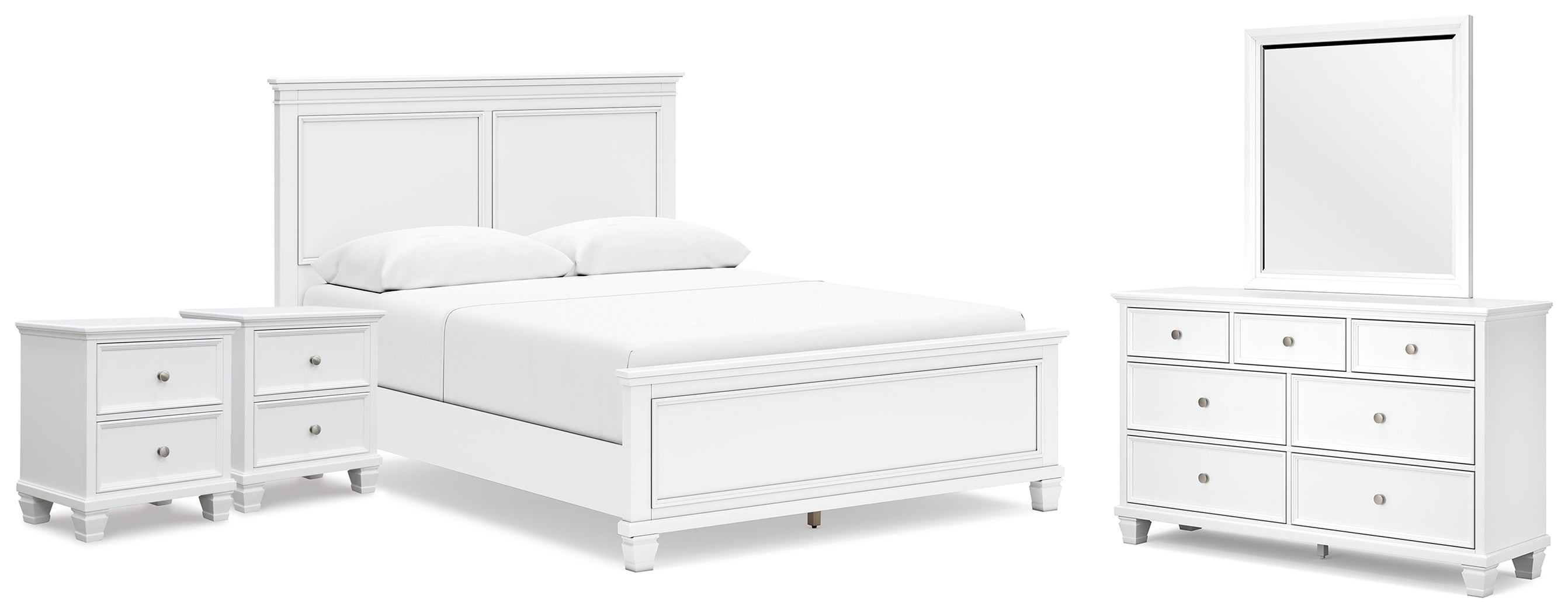 Furniture City Laplace - Ashley Furniture - Fortman Queen Panel Bed, Dresser, Mirror and 2 Nightstands - Queen Panel Bed, Dresser, Mirror and 2 Nightstands - B680B16