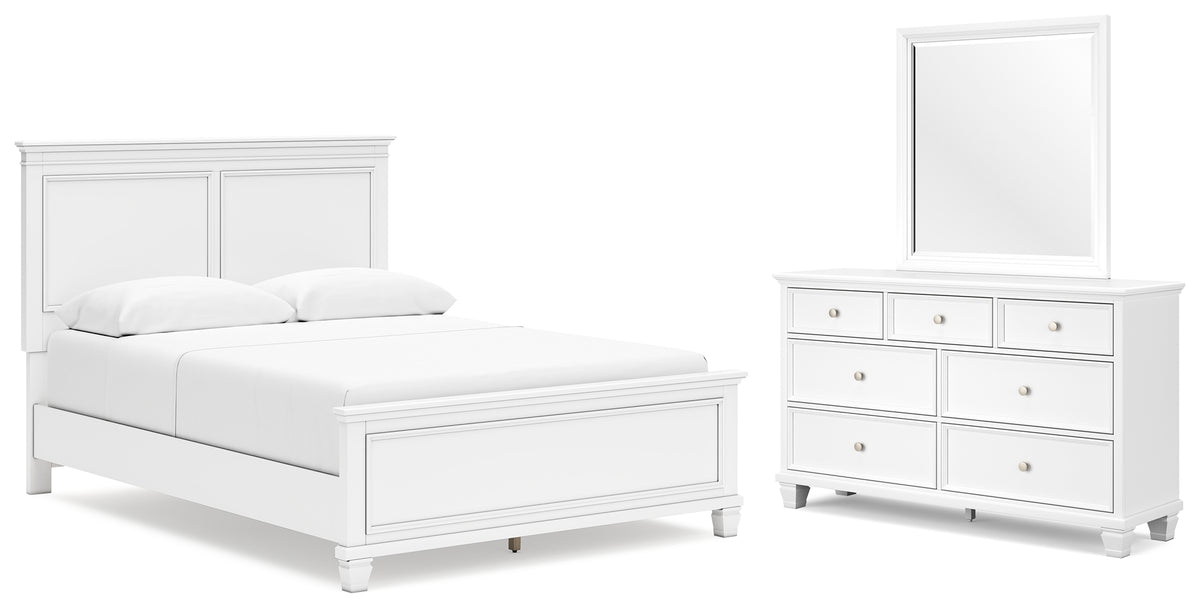 Furniture City Laplace - Ashley Furniture - Fortman Queen Panel Bed, Dresser and Mirror - Queen Panel Bed, Dresser and Mirror - B680B3