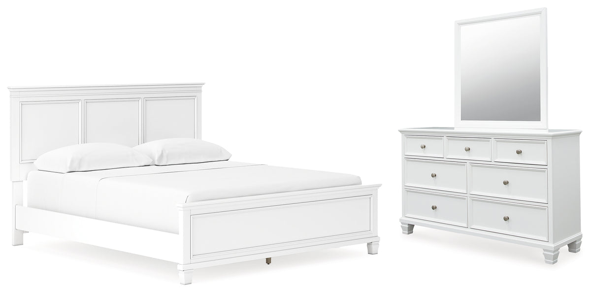 Furniture City Laplace - Ashley Furniture - Fortman California King Panel Bed, Dresser and Mirror - California King Panel Bed, Dresser and Mirror - B680B14