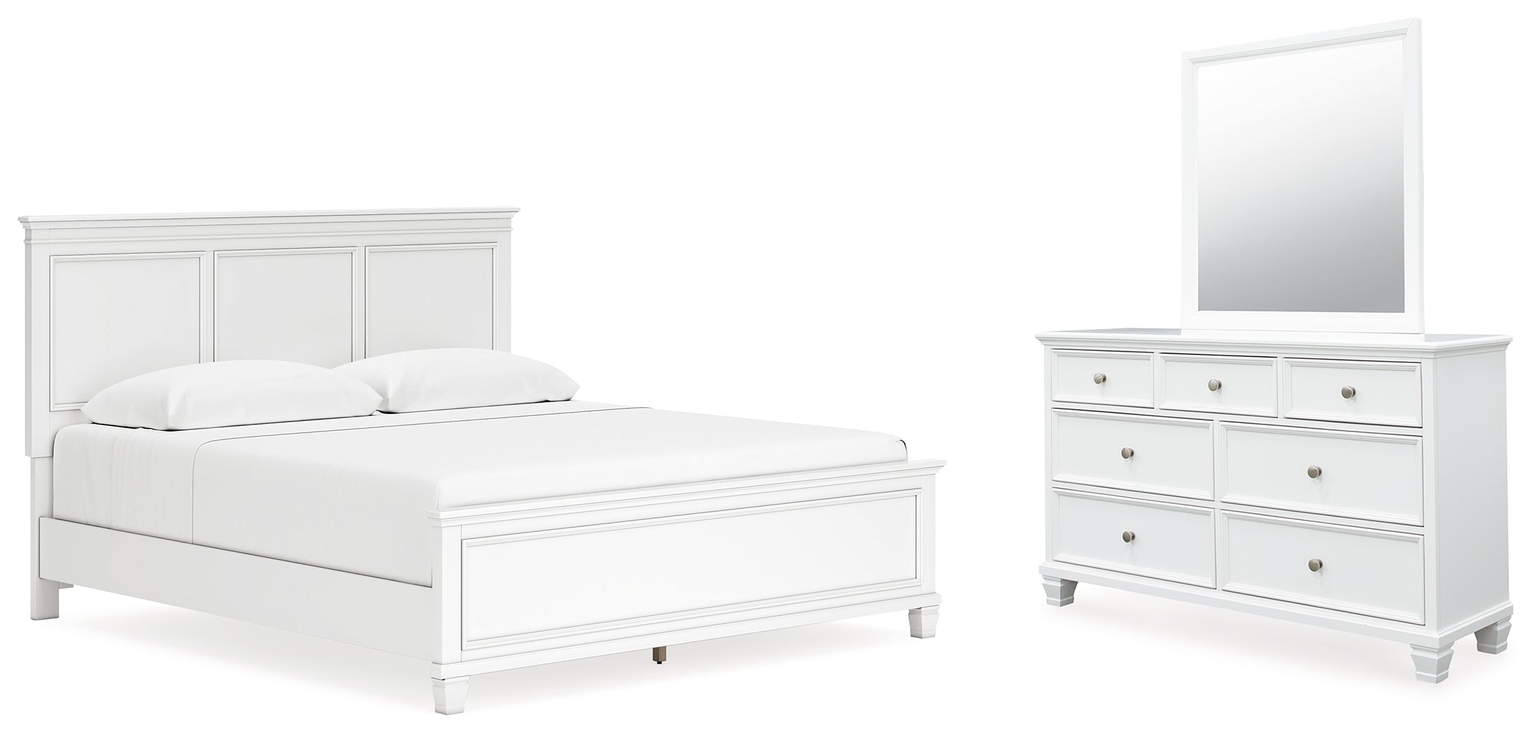 Furniture City Laplace - Ashley Furniture - Fortman King Panel Bed, Dresser and Mirror - King Panel Bed, Dresser and Mirror - B680B13