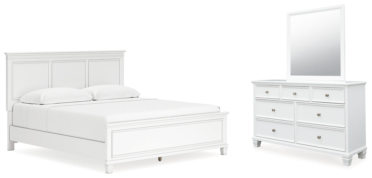 Furniture City Laplace - Ashley Furniture - Fortman King Panel Bed, Dresser and Mirror - King Panel Bed, Dresser and Mirror - B680B13