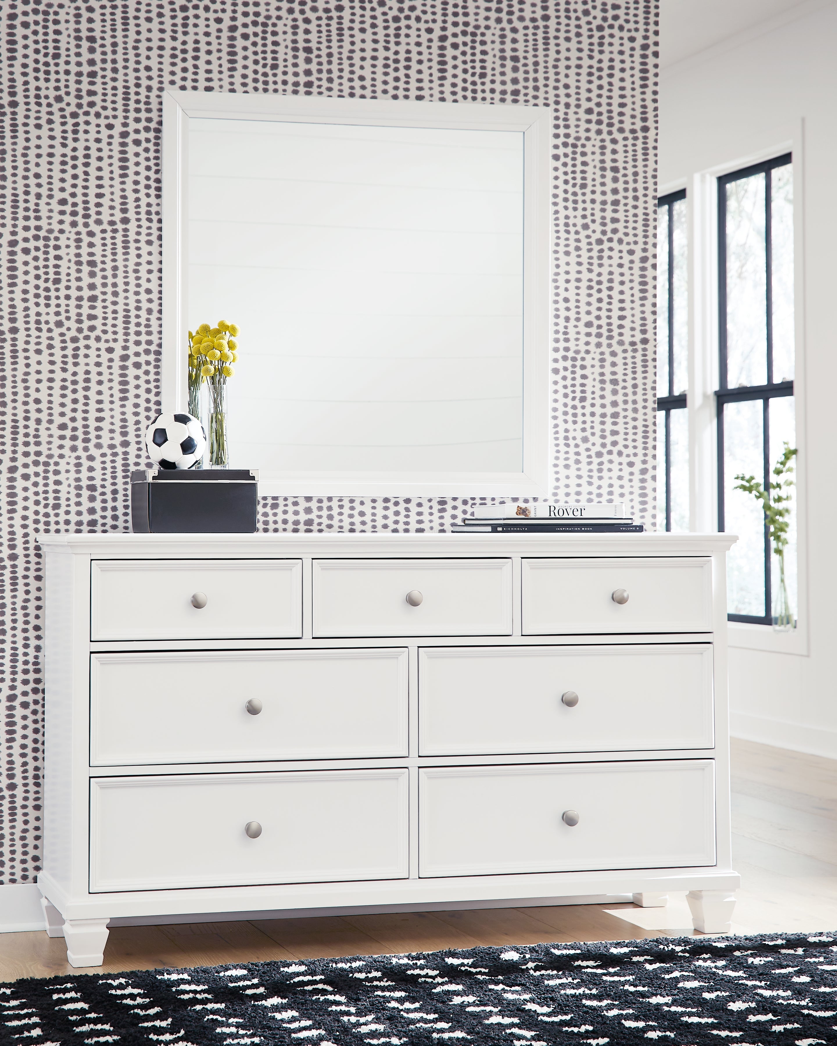 Furniture City Laplace - Ashley Furniture - Fortman Bedroom - Dresser and Mirror / White - B680B1