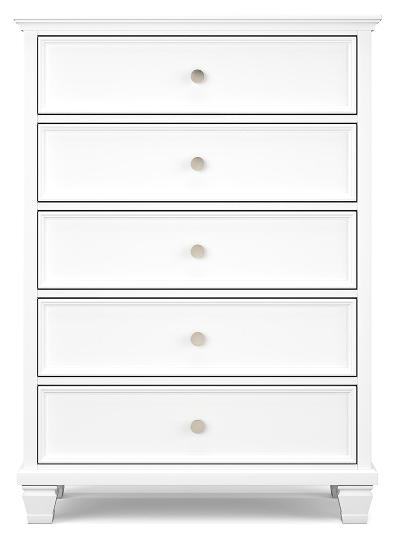 Furniture City Laplace - Ashley Furniture - Fortman Bedroom - Five Drawer Chest / White - B680-46