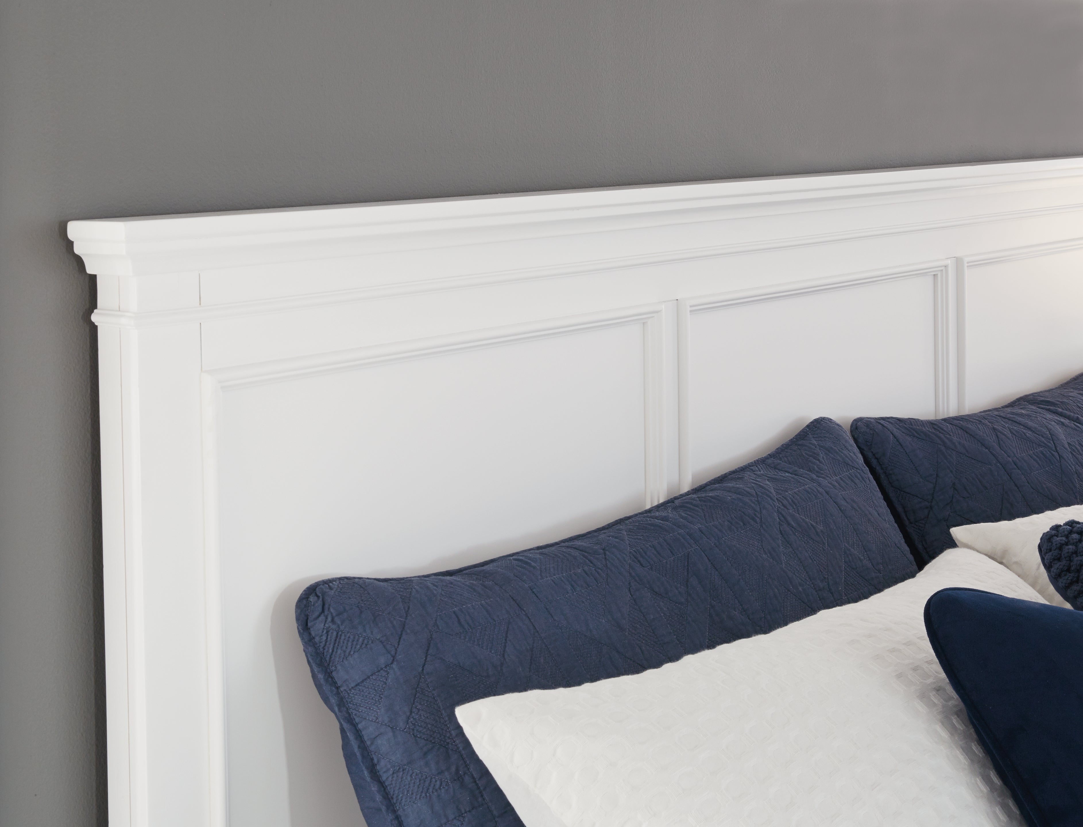 Furniture City Laplace - Ashley Furniture - Fortman Bedroom - King Panel Bed / White - B680B4