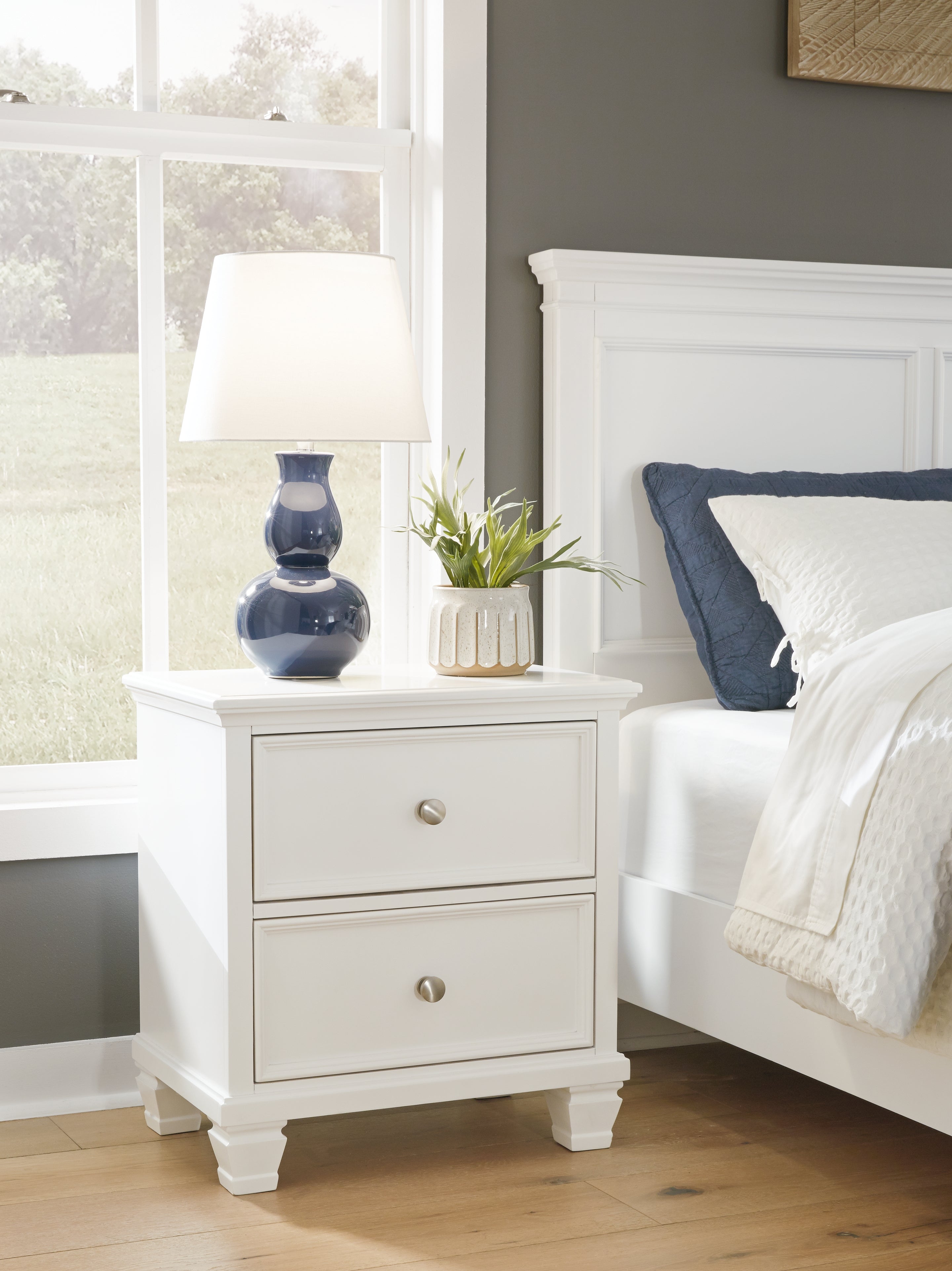 Furniture City Laplace - Ashley Furniture - Fortman Bedroom - Two Drawer Night Stand / White - B680-92
