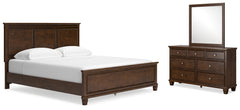 Danabrin California King Panel Bed, Dresser and Mirror