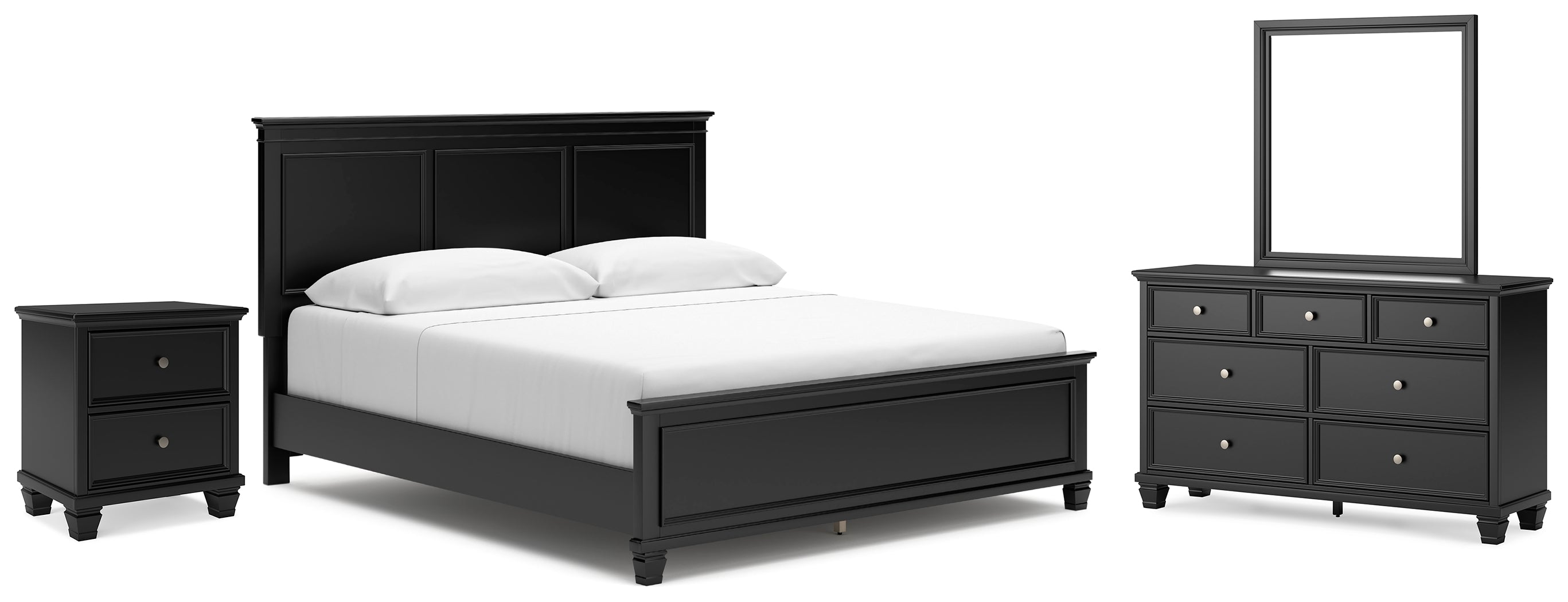 Furniture City Laplace - Ashley Furniture - Lanolee King Panel Bed, Dresser, Mirror and Nightstand - King Panel Bed, Dresser, Mirror and Nightstand - B687B31