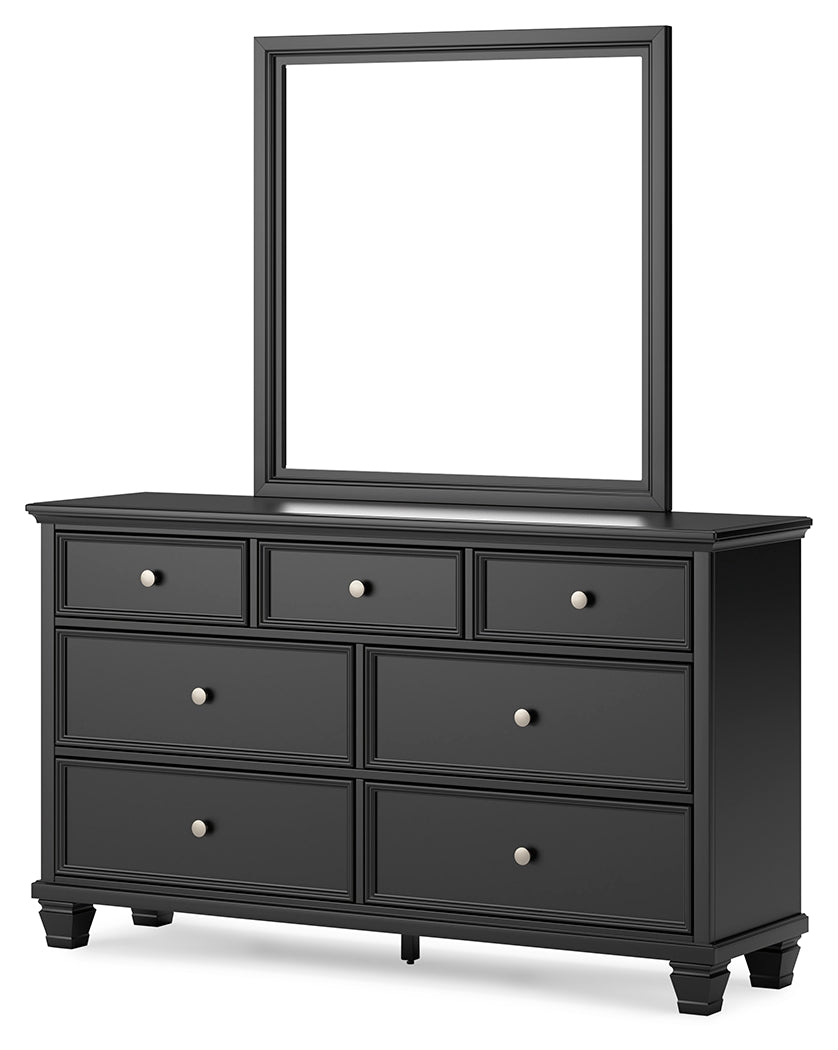 Furniture City Laplace - Ashley Furniture - Lanolee Bedroom - Dresser and Mirror / Black - B687B1
