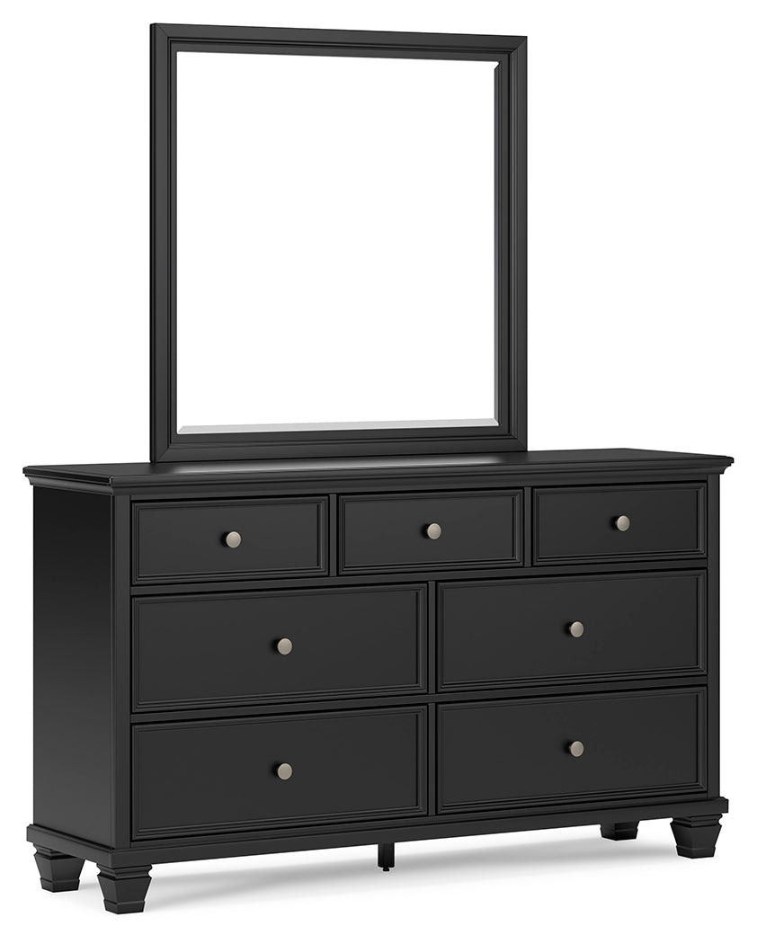 Furniture City Laplace - Ashley Furniture - Lanolee Bedroom - Dresser and Mirror / Black - B687B1