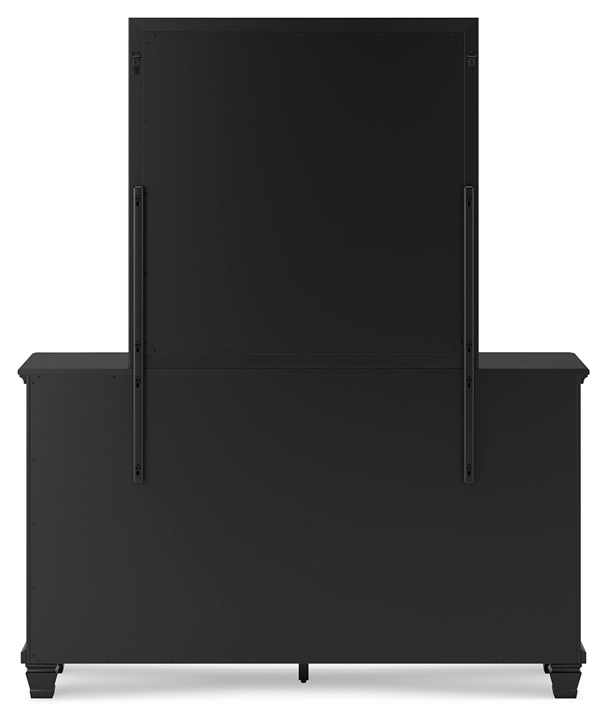 Furniture City Laplace - Ashley Furniture - Lanolee Bedroom - Dresser and Mirror / Black - B687B1