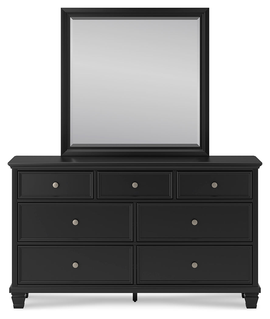 Furniture City Laplace - Ashley Furniture - Lanolee Bedroom - Dresser and Mirror / Black - B687B1