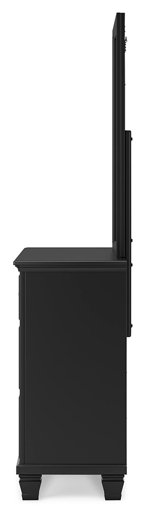 Furniture City Laplace - Ashley Furniture - Lanolee Bedroom - Dresser and Mirror / Black - B687B1