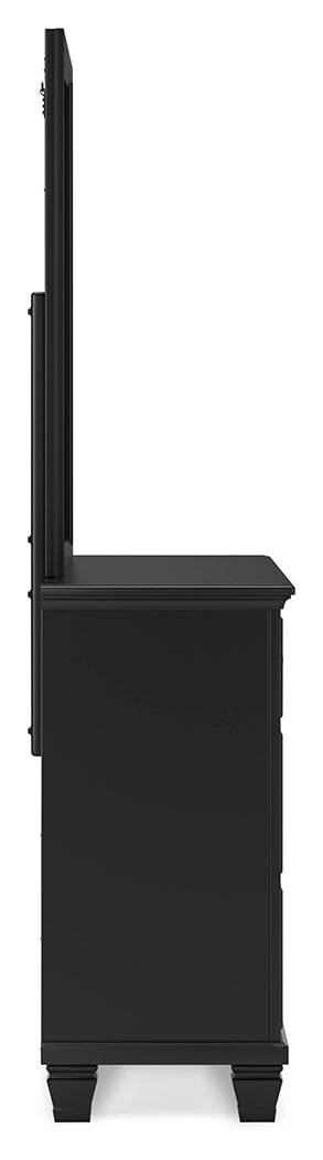 Furniture City Laplace - Ashley Furniture - Lanolee Bedroom - Dresser and Mirror / Black - B687B1