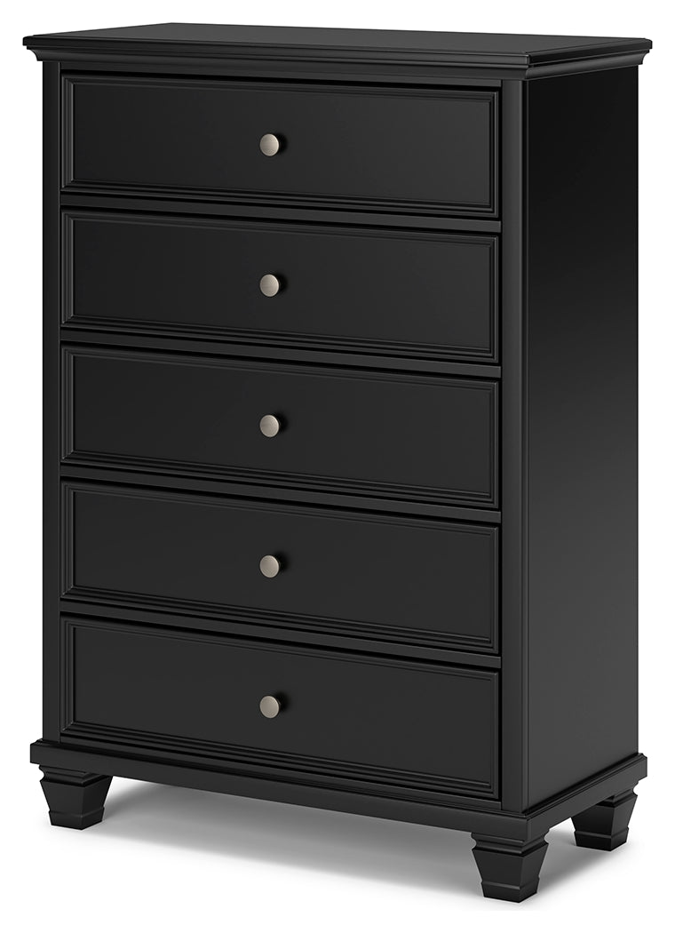 Furniture City Laplace - Ashley Furniture - Lanolee Bedroom - Five Drawer Chest / Black - B687-46