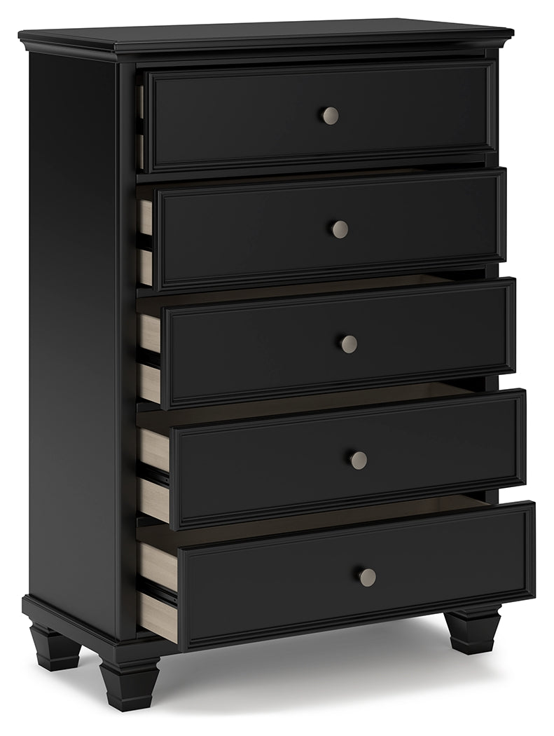 Furniture City Laplace - Ashley Furniture - Lanolee Bedroom - Five Drawer Chest / Black - B687-46