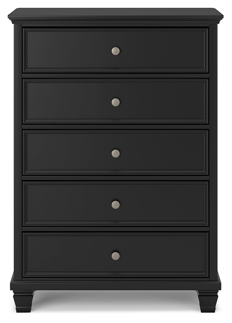 Furniture City Laplace - Ashley Furniture - Lanolee Bedroom - Five Drawer Chest / Black - B687-46