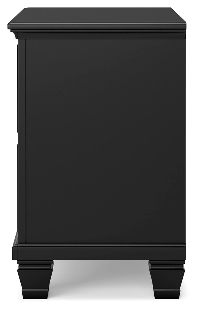 Furniture City Laplace - Ashley Furniture - Lanolee Bedroom - Two Drawer Night Stand / Black - B687-92