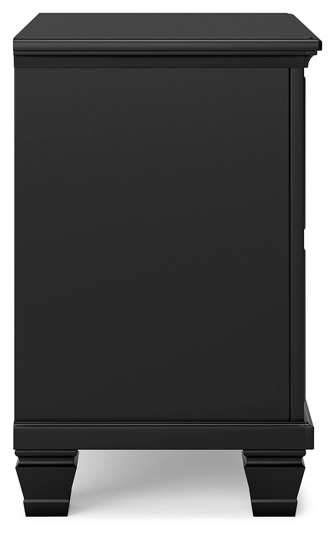 Furniture City Laplace - Ashley Furniture - Lanolee Bedroom - Two Drawer Night Stand / Black - B687-92