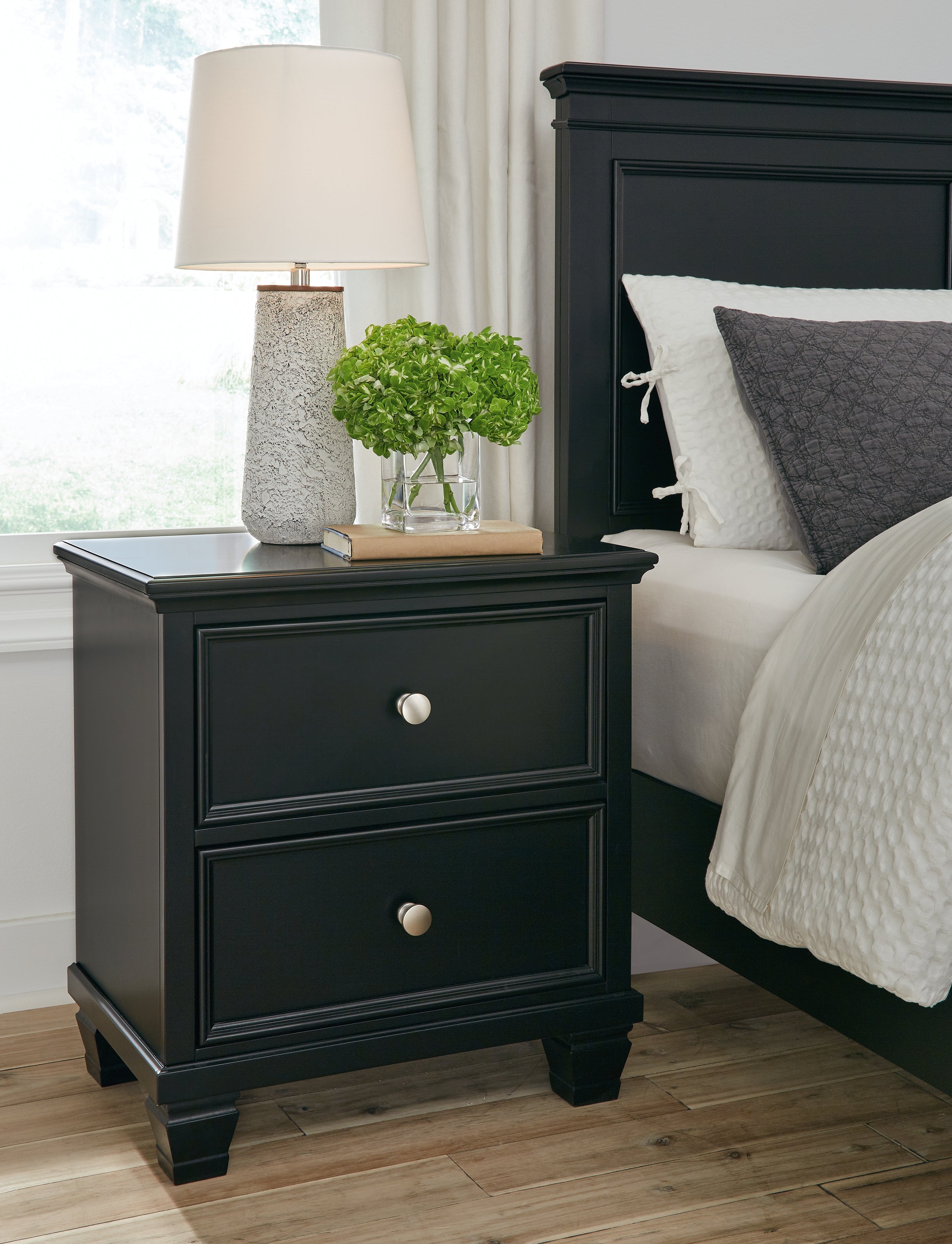 Furniture City Laplace - Ashley Furniture - Lanolee Bedroom - Two Drawer Night Stand / Black - B687-92