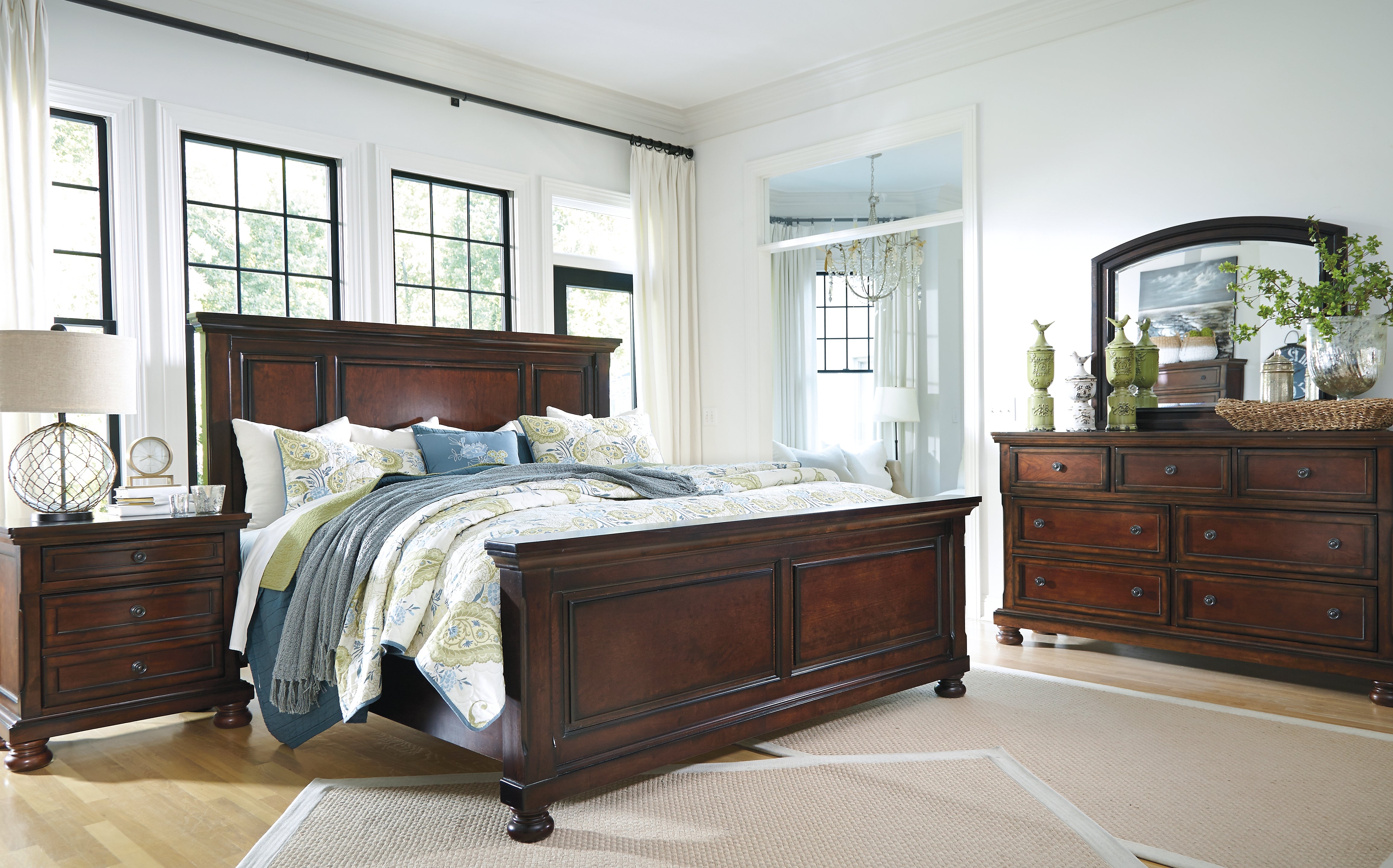 Furniture City Laplace - Ashley Furniture - Porter Bedroom - California King Panel Bed / Rustic Brown - B697B12