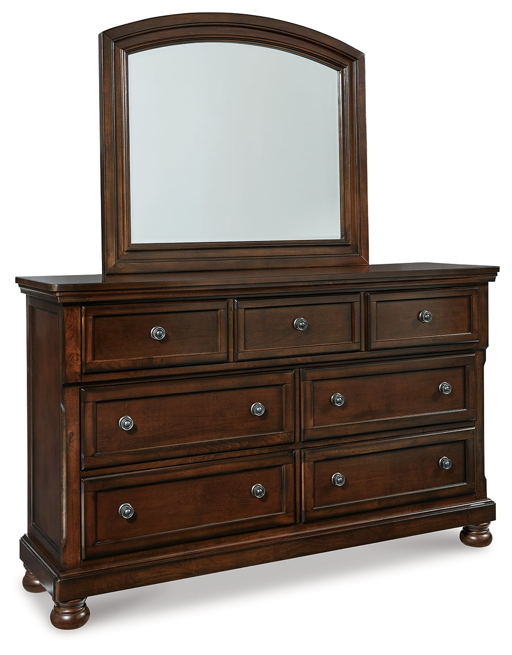 Furniture City Laplace - Ashley Furniture - Porter Bedroom - Dresser and Mirror / Rustic Brown - B697B1