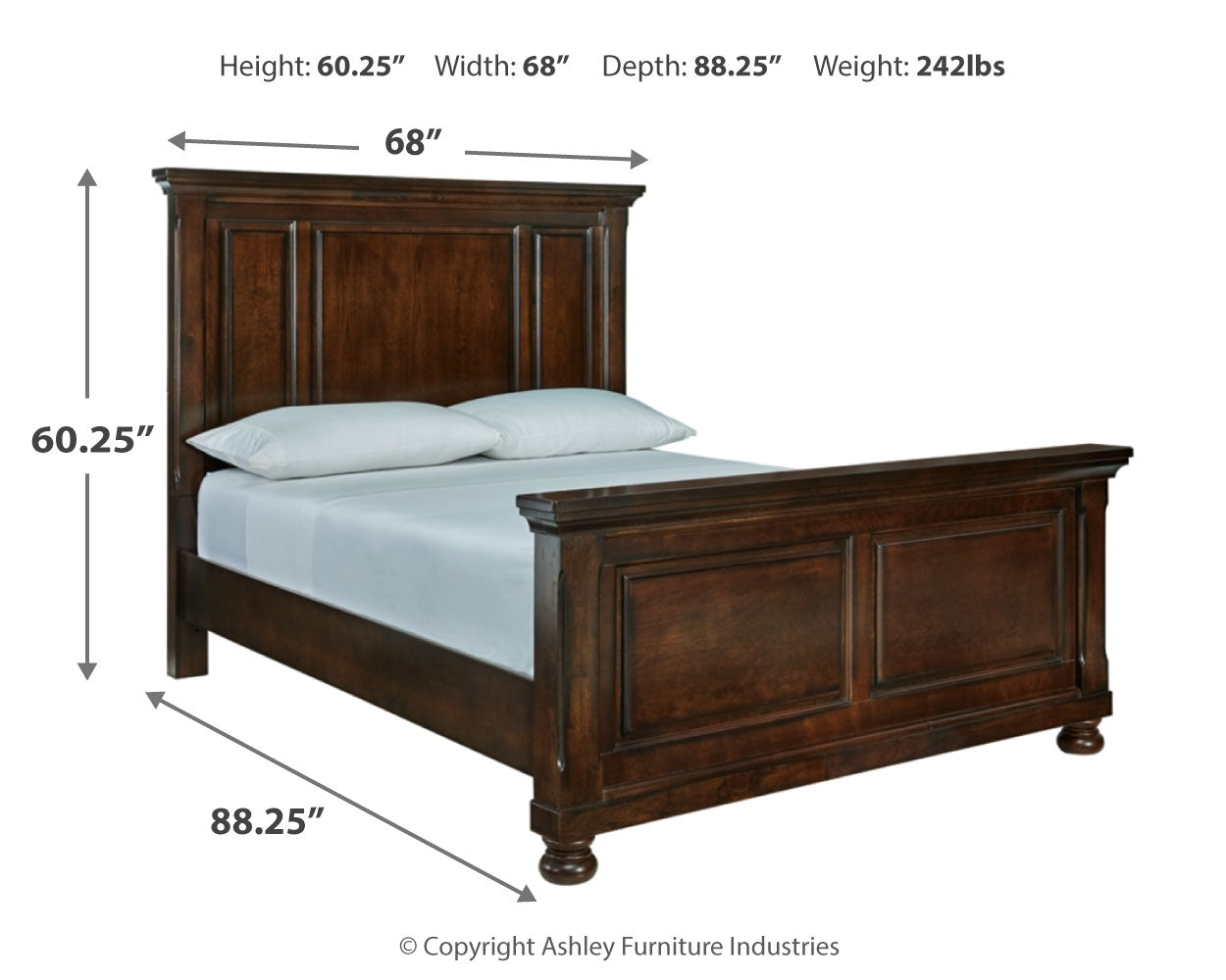 Furniture City Laplace - Ashley Furniture - Porter Bedroom - Queen Panel Bed / Rustic Brown - B697B2