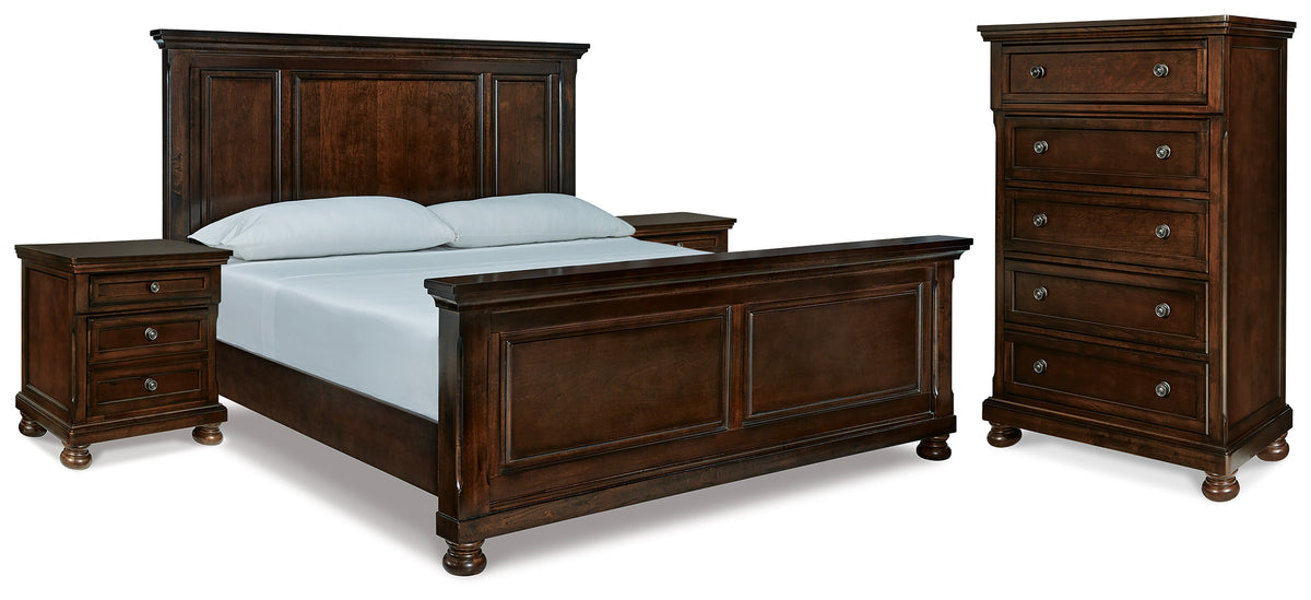 Furniture City Laplace - Ashley Furniture - Porter King Panel Bed, Chest and 2 Nightstands - King Panel Bed, Chest and 2 Nightstands - B697B31