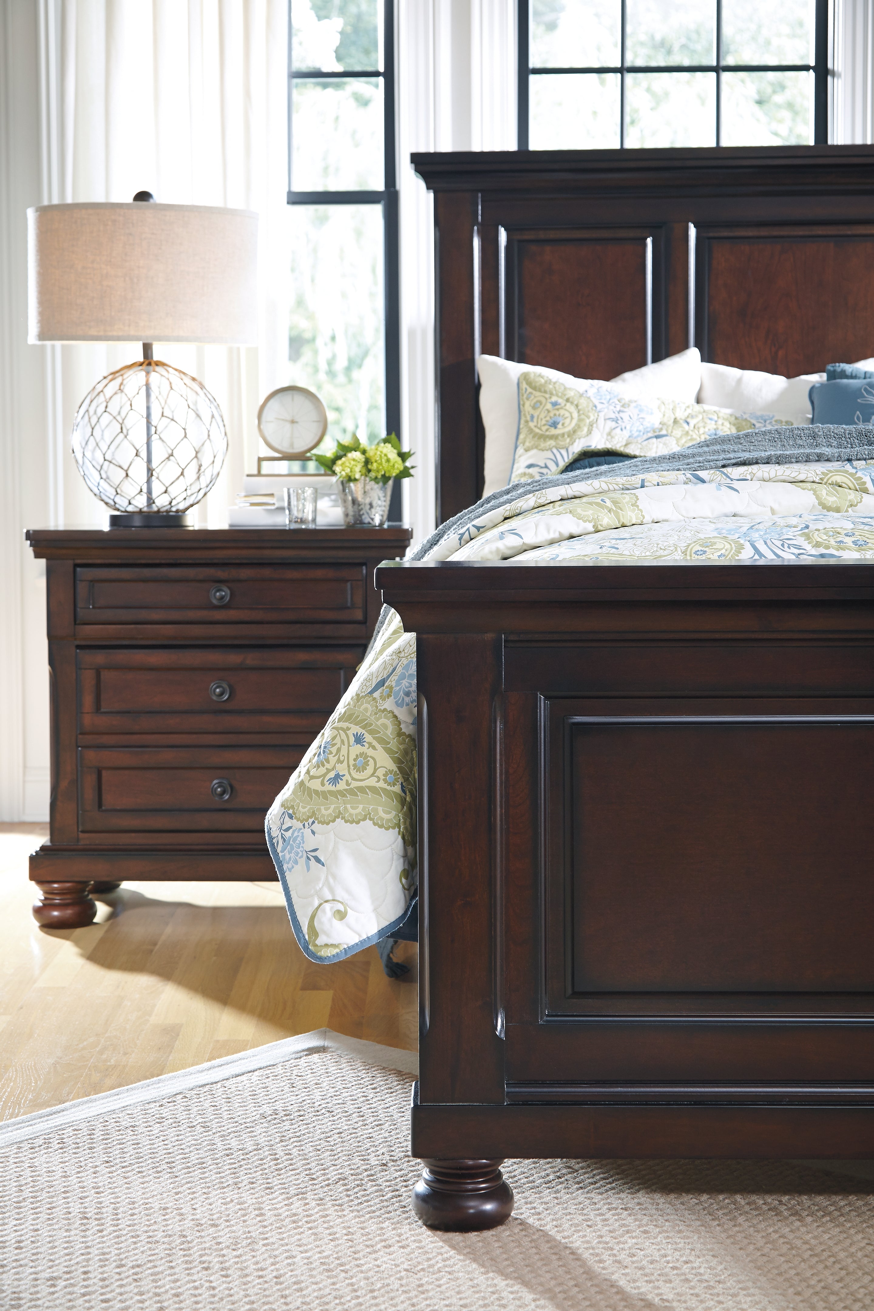 Furniture City Laplace - Ashley Furniture - Porter Bedroom - Two Drawer Night Stand / Rustic Brown - B697-92
