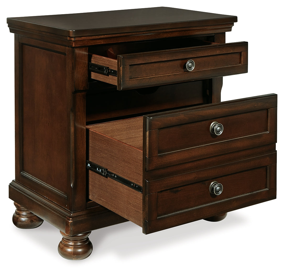 Furniture City Laplace - Ashley Furniture - Porter Bedroom - Two Drawer Night Stand / Rustic Brown - B697-92