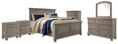 Furniture City Laplace - Ashley Furniture - Lettner King Panel Bed, Dresser, Mirror, Chest and 2 Nightstands - King Panel Bed, Dresser, Mirror, Chest and 2 Nightstands - B733B58