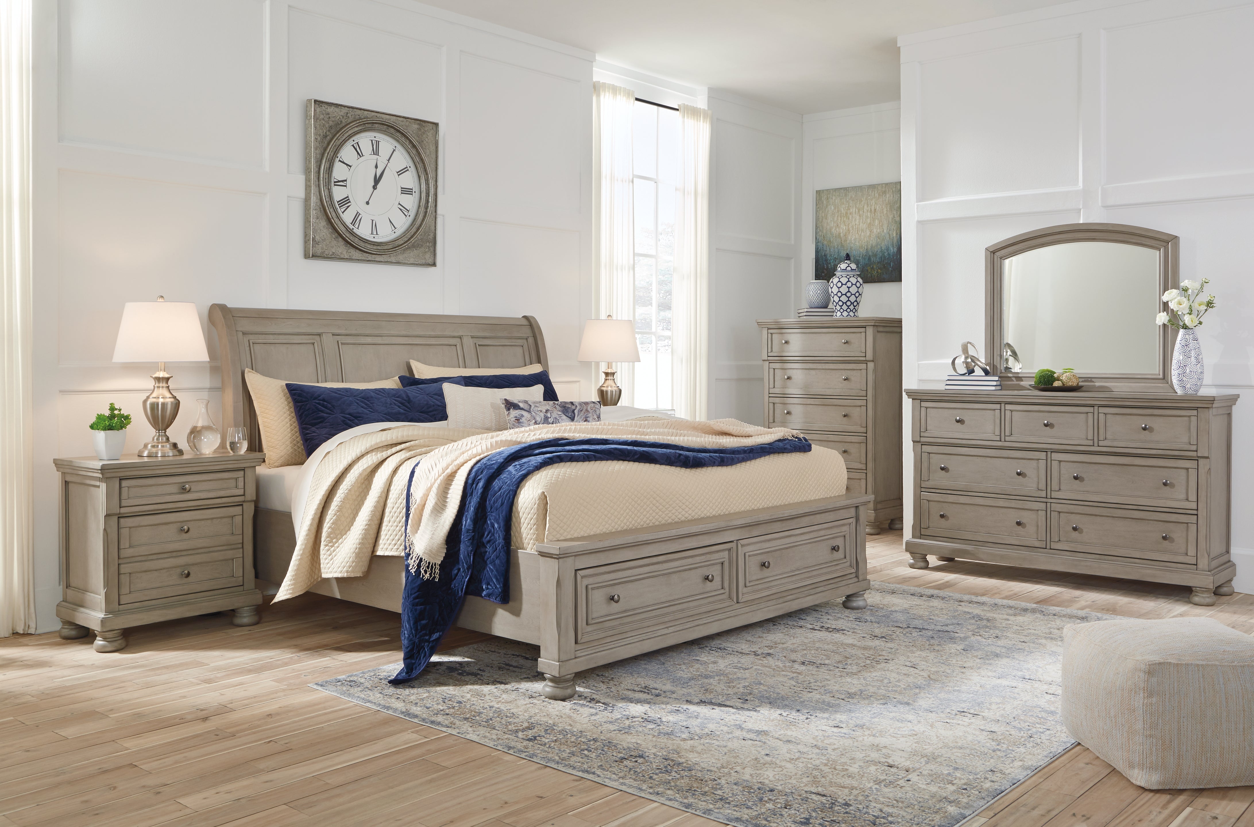 Furniture City Laplace - Ashley Furniture - Lettner Bedroom - Dresser and Mirror / Light Gray - B733B1