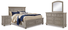 Furniture City Laplace - Ashley Furniture - Lettner Queen Panel Storage Bed, Dresser, Mirror and Nightstand - Queen Panel Storage Bed, Dresser, Mirror and Nightstand - B733B46