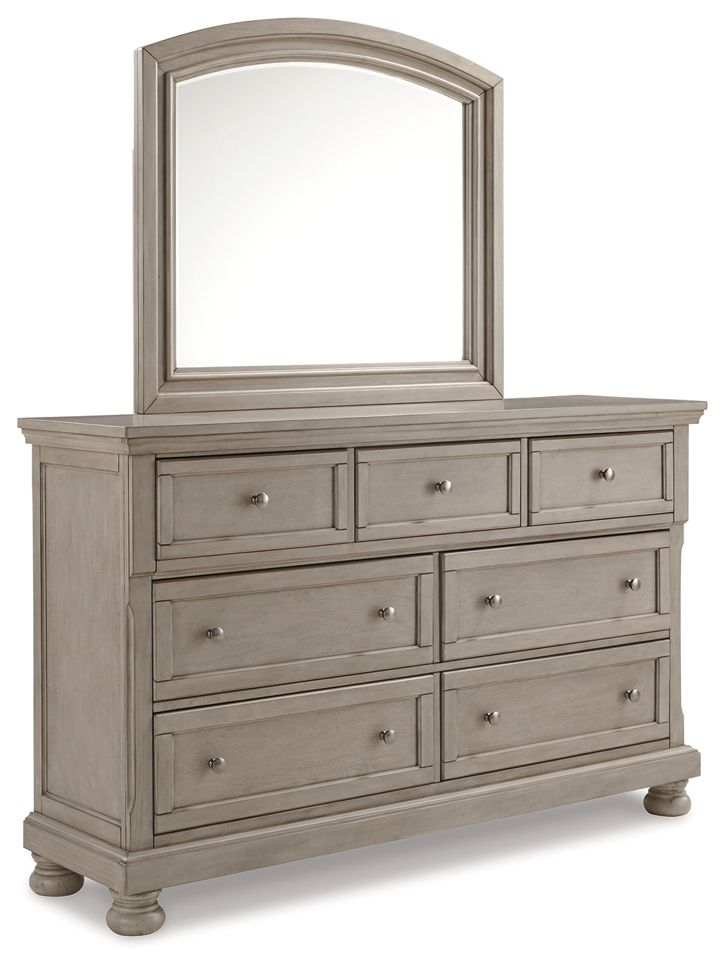 Furniture City Laplace - Ashley Furniture - Lettner Queen Panel Bed, Dresser and Mirror - Queen Panel Bed, Dresser and Mirror / Light Gray - B733B4