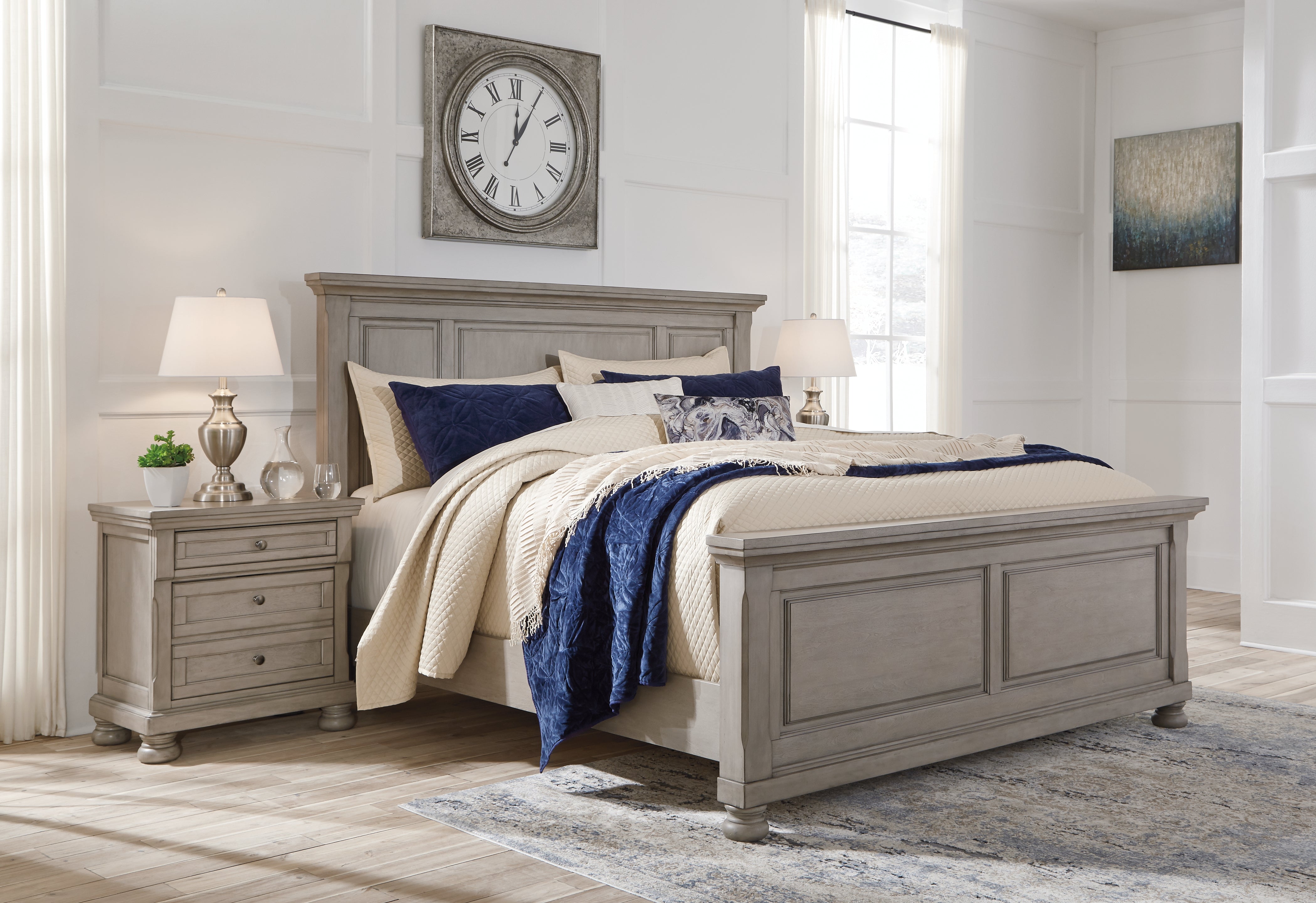 Furniture City Laplace - Ashley Furniture - Lettner Bedroom - Queen Panel Bed / Light Gray - B733B2