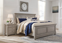 Furniture City Laplace - Ashley Furniture - Lettner Bedroom - California King Sleigh Bed / Light Gray - B733B36
