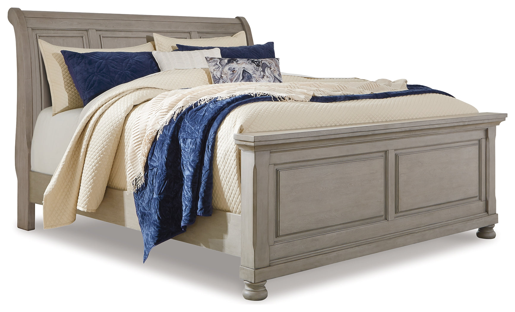Furniture City Laplace - Ashley Furniture - Lettner Bedroom - Queen Sleigh Bed / Light Gray - B733B32