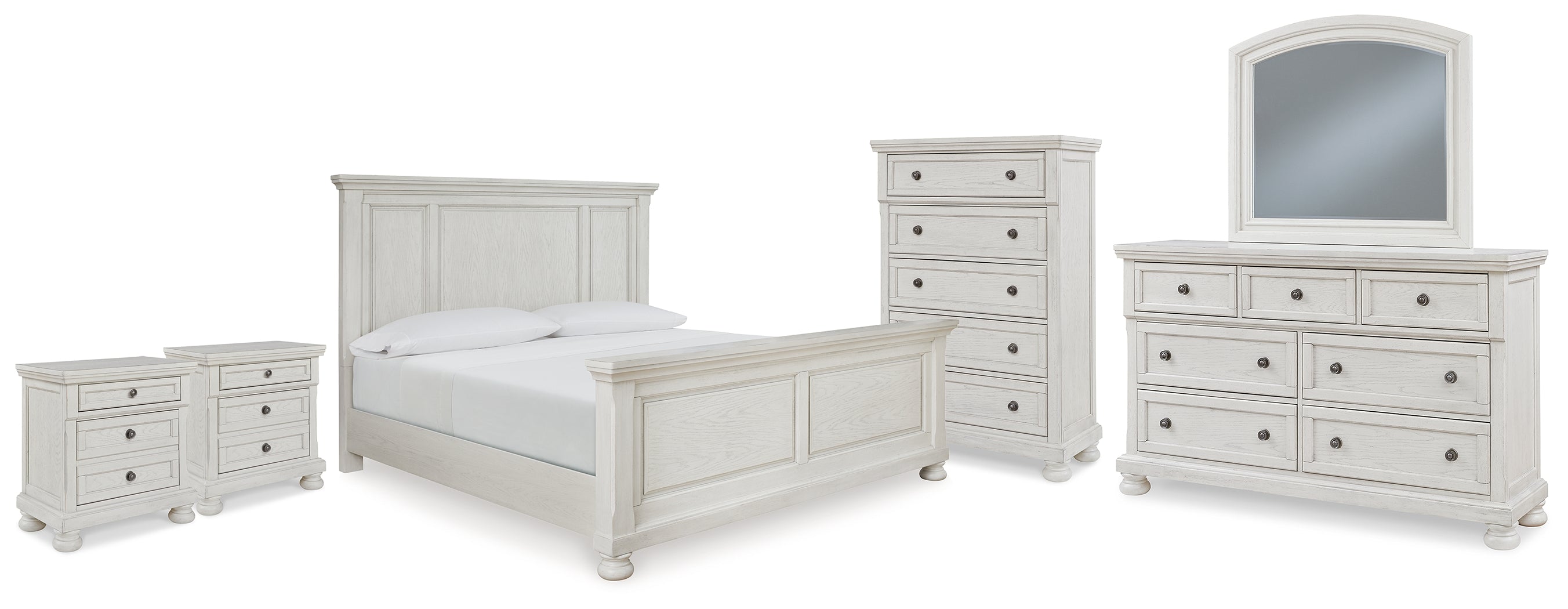 Furniture City Laplace - Ashley Furniture - Robbinsdale King Panel Bed, Dresser, Mirror, Chest and 2 Nightstands - King Panel Bed, Dresser, Mirror, Chest and 2 Nightstands - B742B38