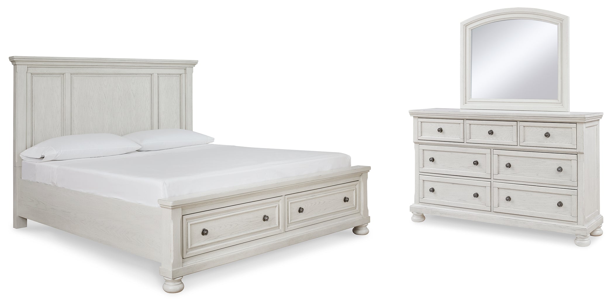 Furniture City Laplace - Ashley Furniture - Robbinsdale King Panel Storage Bed, Dresser and Mirror - King Panel Storage Bed, Dresser and Mirror - B742B31